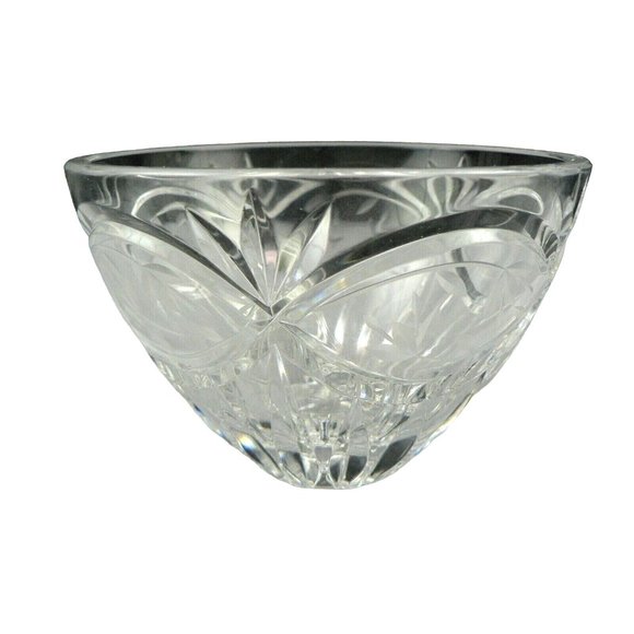 Glass Bowl Etched Cut Crystal Starburst Ray Design - Picture 1 of 9